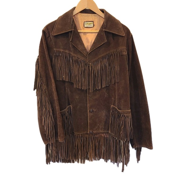 Vintage 70s pypsa Brown suede fringe leather jacket Western Vintage 70s pypsa Brown suede fringe leather jacket Western